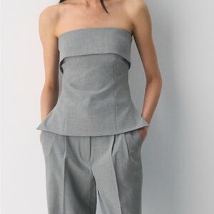 Aritzia light blue strapless top